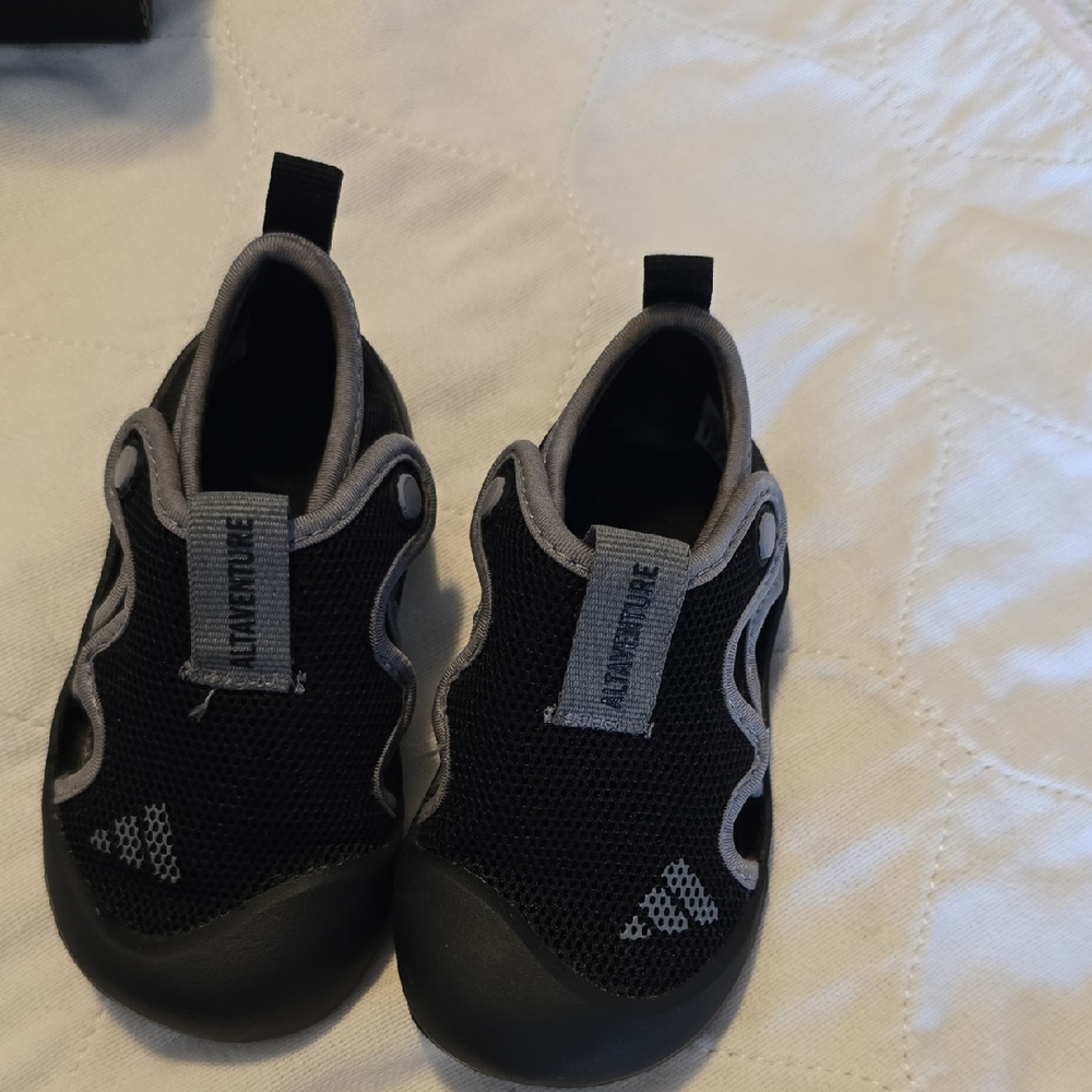 adidas Kids Black and Gray Slip-On Water Shoes